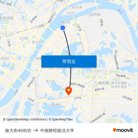 旅大街40街坊 to 中南财经政法大学 map