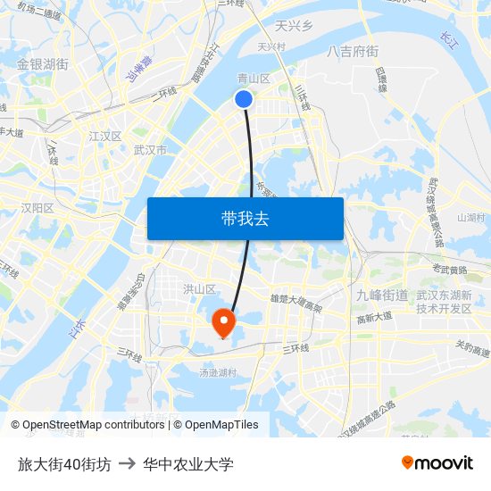 旅大街40街坊 to 华中农业大学 map