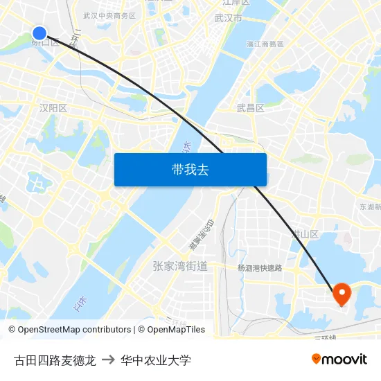 古田四路麦德龙 to 华中农业大学 map