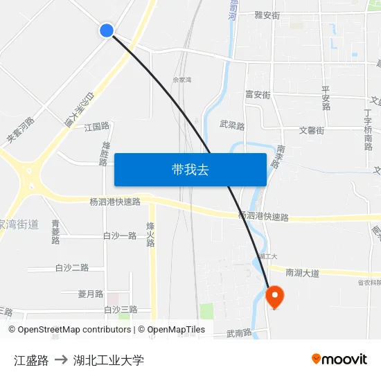 江盛路 to 湖北工业大学 map