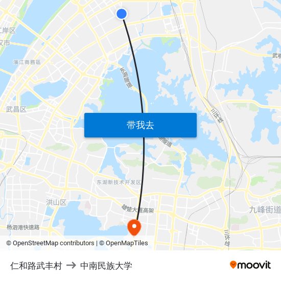 仁和路武丰村 to 中南民族大学 map