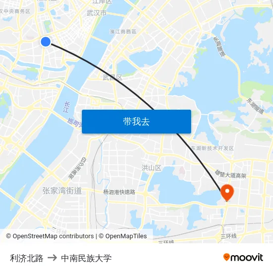 利济北路 to 中南民族大学 map