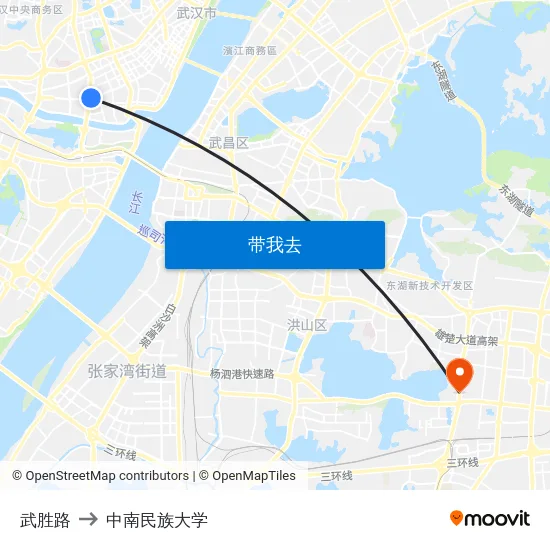 武胜路 to 中南民族大学 map