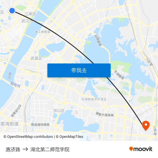 惠济路 to 湖北第二师范学院 map