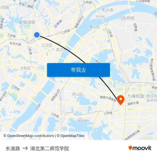 长港路 to 湖北第二师范学院 map