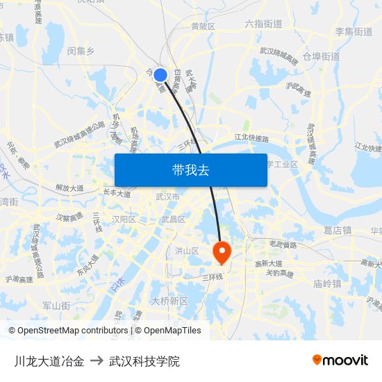 川龙大道冶金 to 武汉科技学院 map