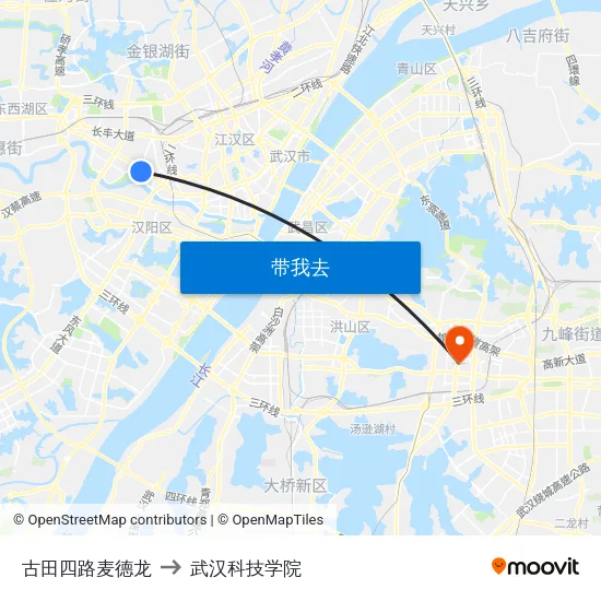 古田四路麦德龙 to 武汉科技学院 map