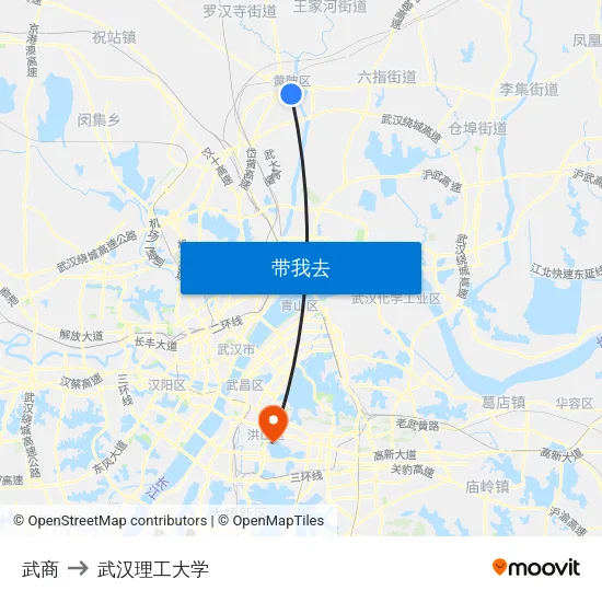 武商 to 武汉理工大学 map