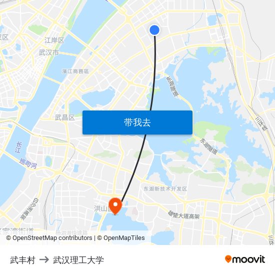 武丰村 to 武汉理工大学 map