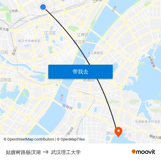 姑嫂树路杨汊湖 to 武汉理工大学 map