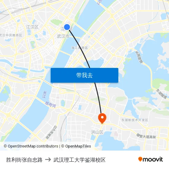 胜利街张自忠路 to 武汉理工大学鉴湖校区 map