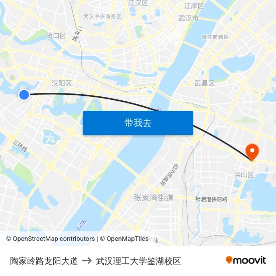 陶家岭路龙阳大道 to 武汉理工大学鉴湖校区 map