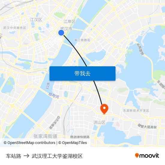 车站路 to 武汉理工大学鉴湖校区 map