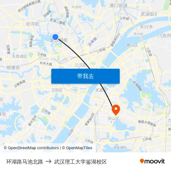 环湖路马池北路 to 武汉理工大学鉴湖校区 map