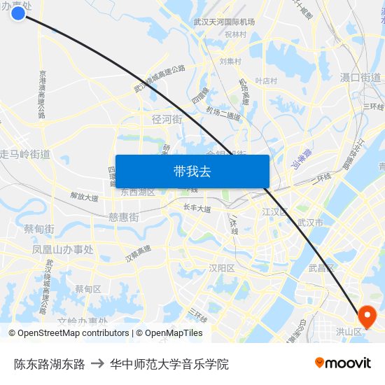 陈东路湖东路 to 华中师范大学音乐学院 map