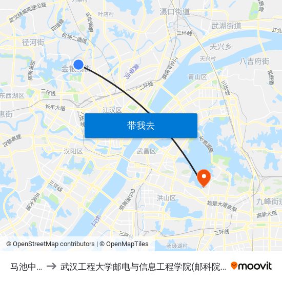 马池中路 to 武汉工程大学邮电与信息工程学院(邮科院校区) map