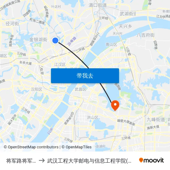 将军路将军二路 to 武汉工程大学邮电与信息工程学院(邮科院校区) map