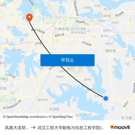 凤凰大道碧桂园 to 武汉工程大学邮电与信息工程学院(邮科院校区) map
