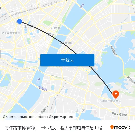 青年路市博物馆(临时取消) to 武汉工程大学邮电与信息工程学院(邮科院校区) map