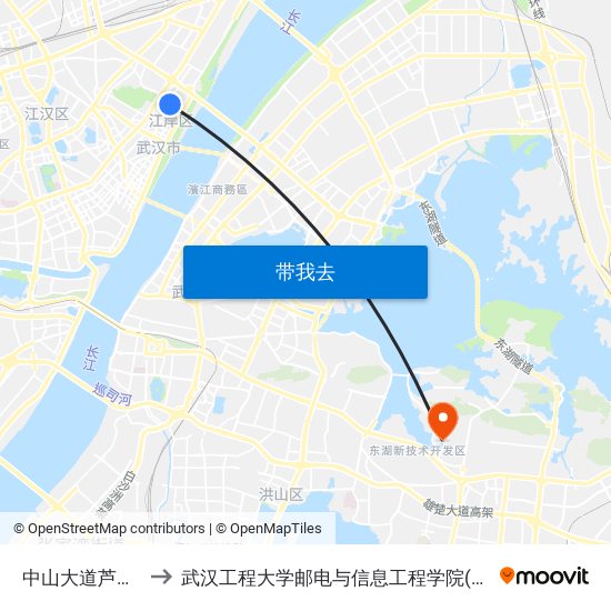 中山大道芦沟桥路 to 武汉工程大学邮电与信息工程学院(邮科院校区) map
