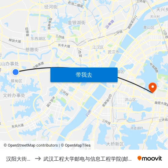 汉阳大街新农 to 武汉工程大学邮电与信息工程学院(邮科院校区) map