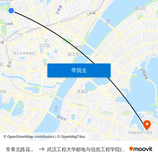 常青北路花园中路 to 武汉工程大学邮电与信息工程学院(邮科院校区) map