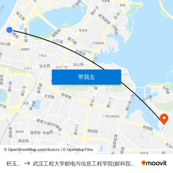 积玉桥 to 武汉工程大学邮电与信息工程学院(邮科院校区) map