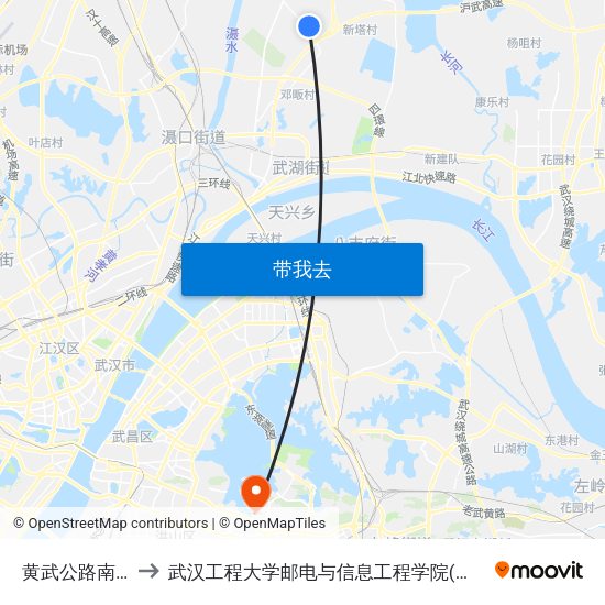 黄武公路南石路 to 武汉工程大学邮电与信息工程学院(邮科院校区) map