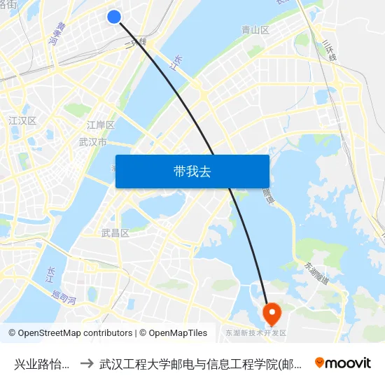 兴业路怡康苑 to 武汉工程大学邮电与信息工程学院(邮科院校区) map