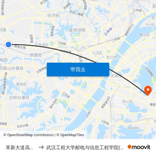 革新大道高桥三路 to 武汉工程大学邮电与信息工程学院(邮科院校区) map