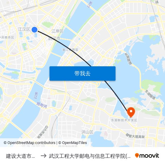 建设大道市图书馆 to 武汉工程大学邮电与信息工程学院(邮科院校区) map
