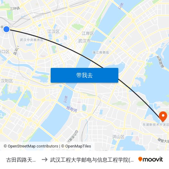 古田四路天泽一方 to 武汉工程大学邮电与信息工程学院(邮科院校区) map