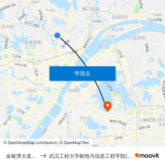 金银潭大道宏图路 to 武汉工程大学邮电与信息工程学院(邮科院校区) map