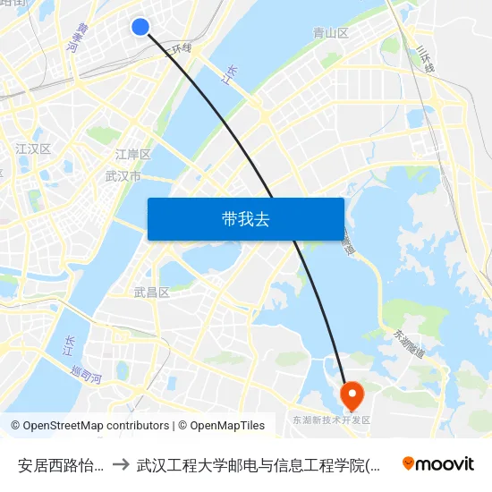 安居西路怡康苑 to 武汉工程大学邮电与信息工程学院(邮科院校区) map