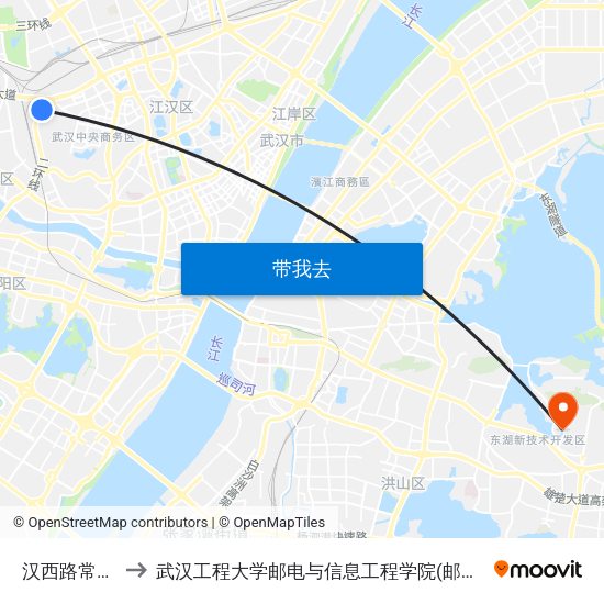汉西路常码头 to 武汉工程大学邮电与信息工程学院(邮科院校区) map