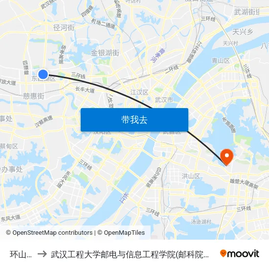 环山路 to 武汉工程大学邮电与信息工程学院(邮科院校区) map