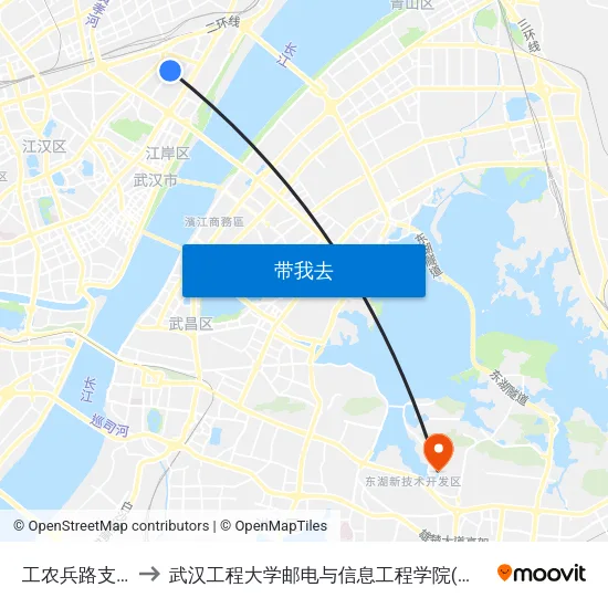 工农兵路支农路 to 武汉工程大学邮电与信息工程学院(邮科院校区) map