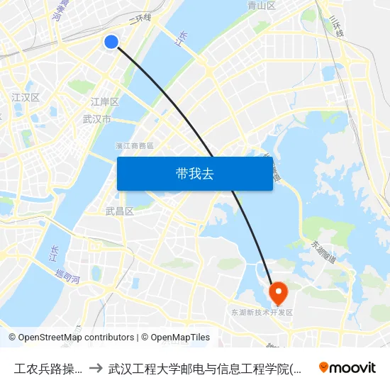 工农兵路操场角 to 武汉工程大学邮电与信息工程学院(邮科院校区) map