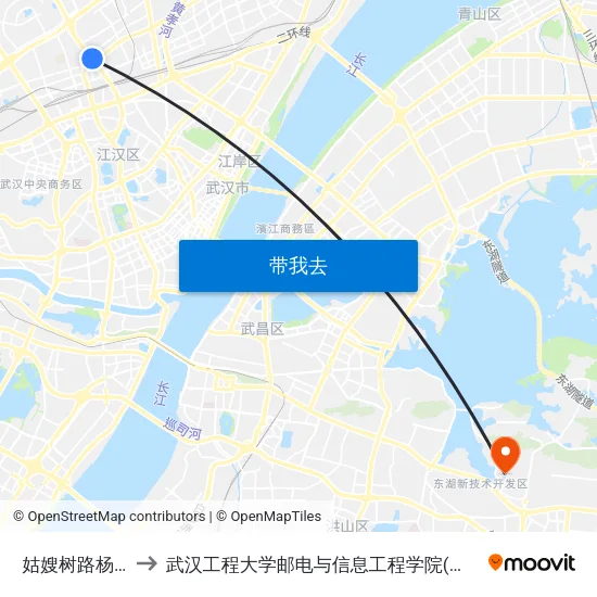 姑嫂树路杨汊湖 to 武汉工程大学邮电与信息工程学院(邮科院校区) map