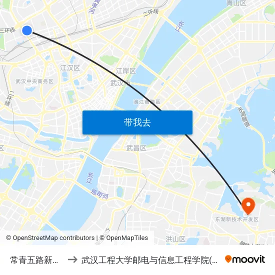 常青五路新湾一路 to 武汉工程大学邮电与信息工程学院(邮科院校区) map