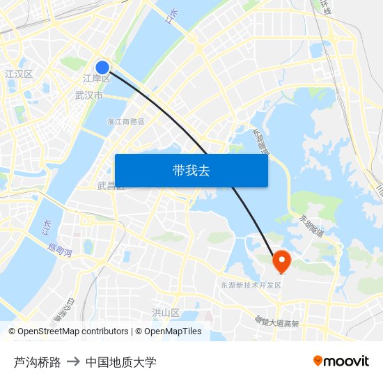 芦沟桥路 to 中国地质大学 map