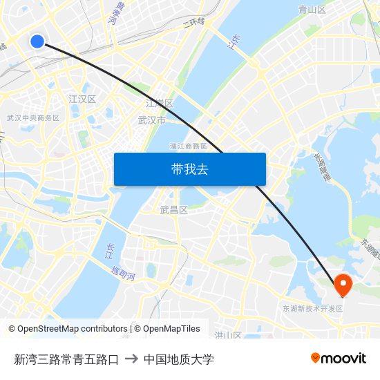 新湾三路常青五路口 to 中国地质大学 map