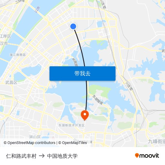 仁和路武丰村 to 中国地质大学 map