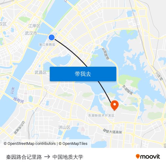 秦园路合记里路 to 中国地质大学 map