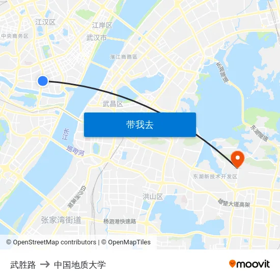 武胜路 to 中国地质大学 map