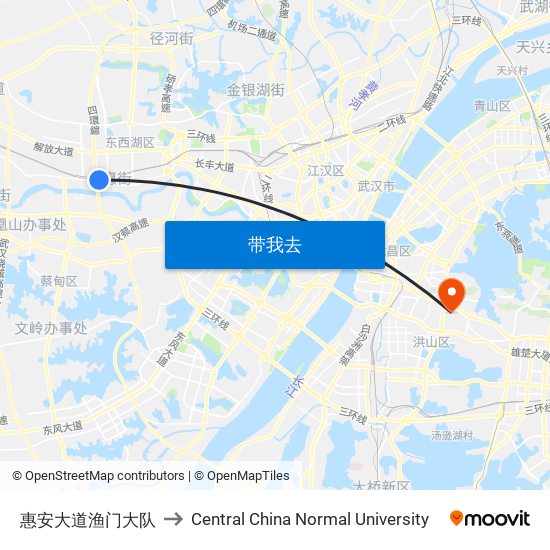 惠安大道渔门大队 to Central China Normal University map