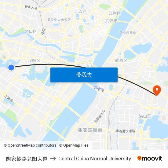 陶家岭路龙阳大道 to Central China Normal University map