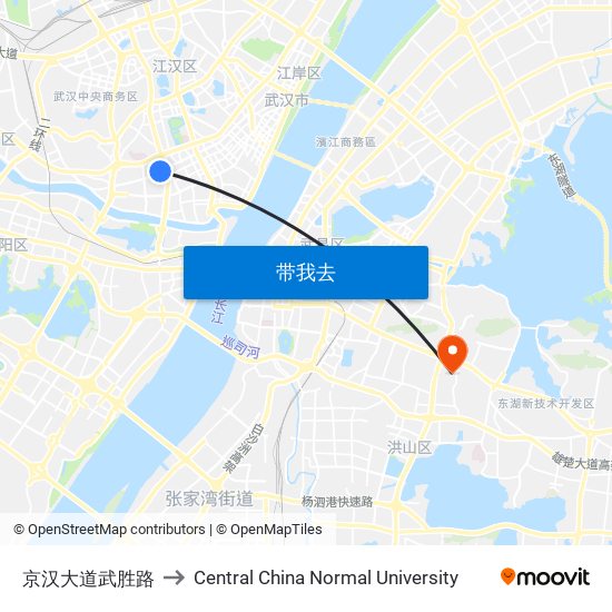 京汉大道武胜路 to Central China Normal University map