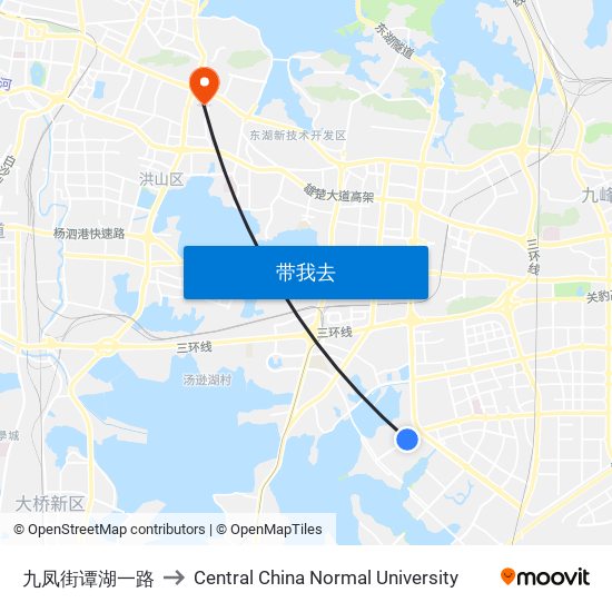 九凤街谭湖一路 to Central China Normal University map