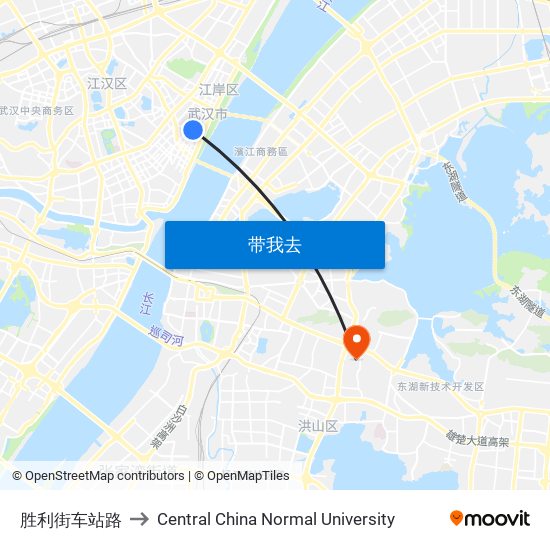胜利街车站路 to Central China Normal University map